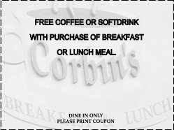 Corbin's Cafe Coupon.
